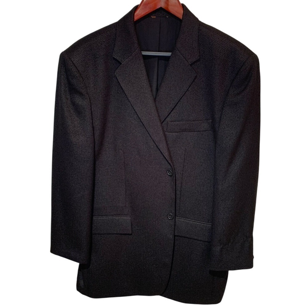 SETTE PONTI. Textured Men's Black Jacket. Size XL. Subtle Sparkle in mat…